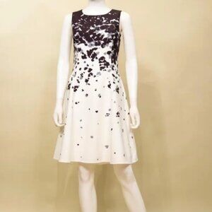 Samuel Dong NWT White/Black Dot Print Dress